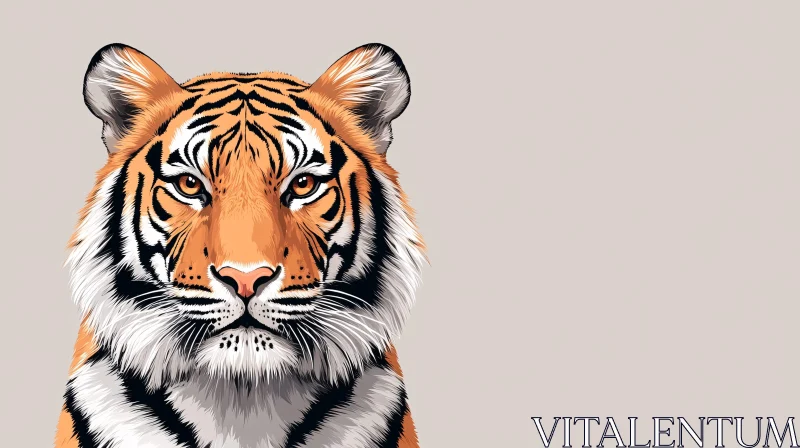 Majestic Tiger Head Illustration