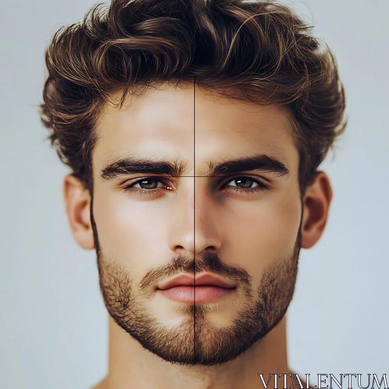 Close-up Portrait of Male Facial Differences