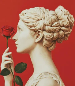 Classic Beauty Holding a Rose