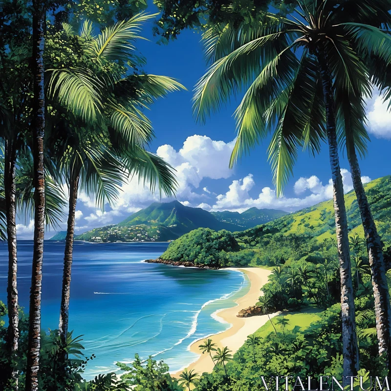 Tropical Paradise Beach Scene