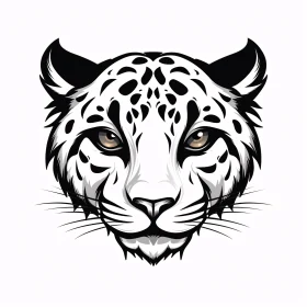 Snow Leopard Art in Black and White