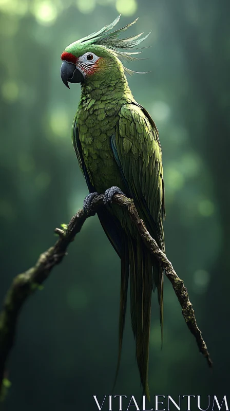 AI ART Parrot in Forest