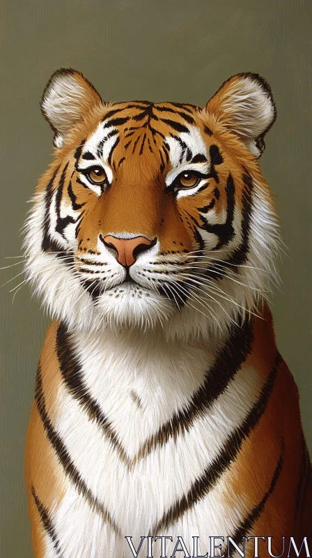 Regal Tiger Portrait AI Image