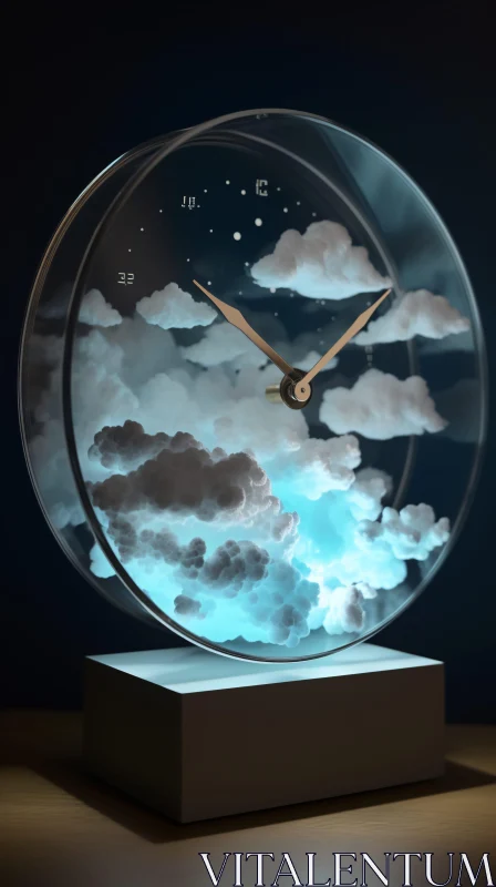 AI ART Artistic Cloud-Inspired Clock