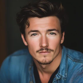 Intense Male Portrait in Denim