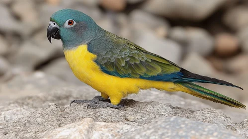 Teal and Yellow Parrot in Natural Habitat