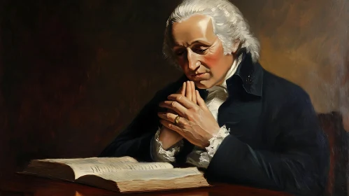 Pensive Elderly Man in 18th Century Attire