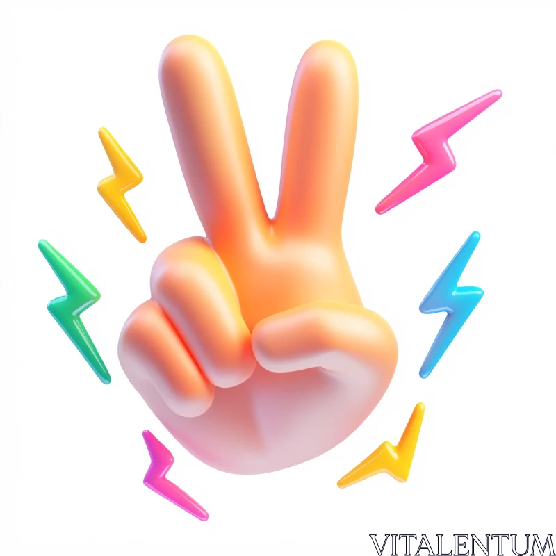 Abstract 3D Hand Gesture Art AI Image