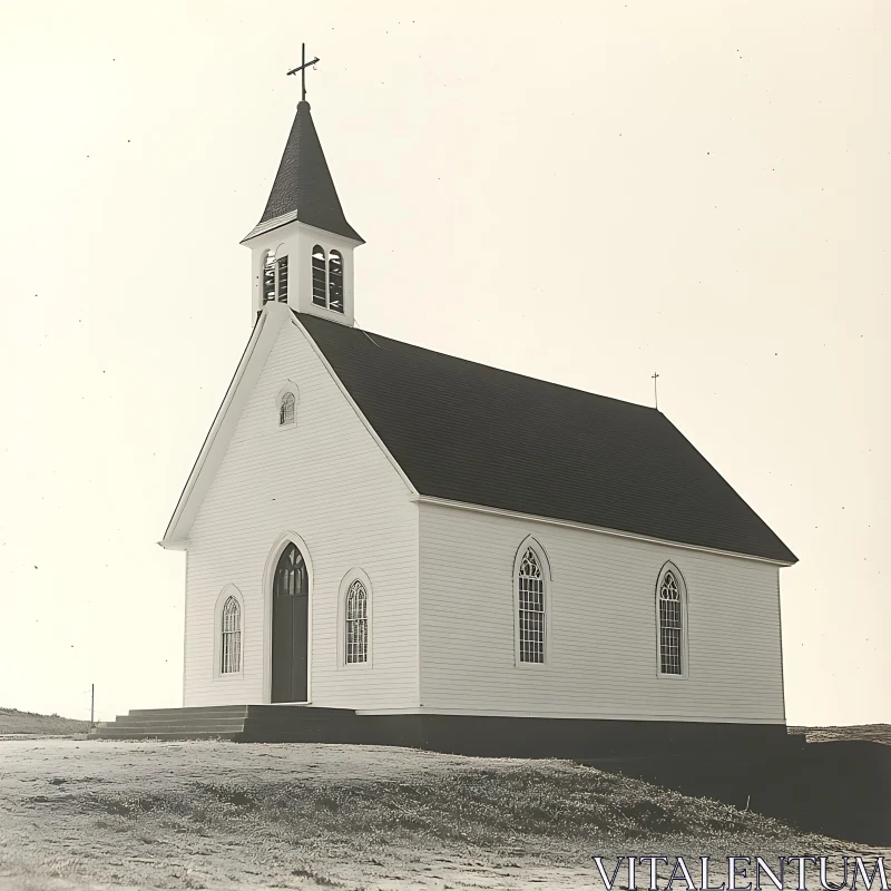 Isolated Church Architecture AI Image