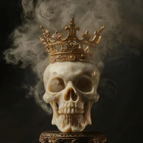 Regal Skull Art with Crown