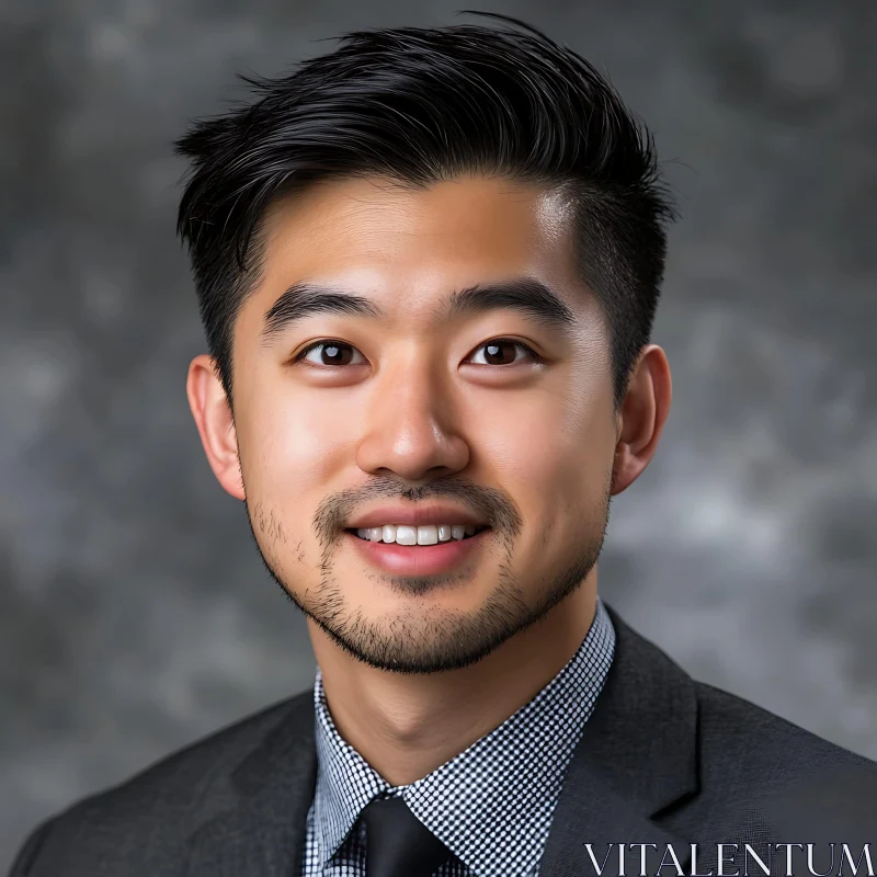 Headshot of a Young Professional in Formal Attire AI Image