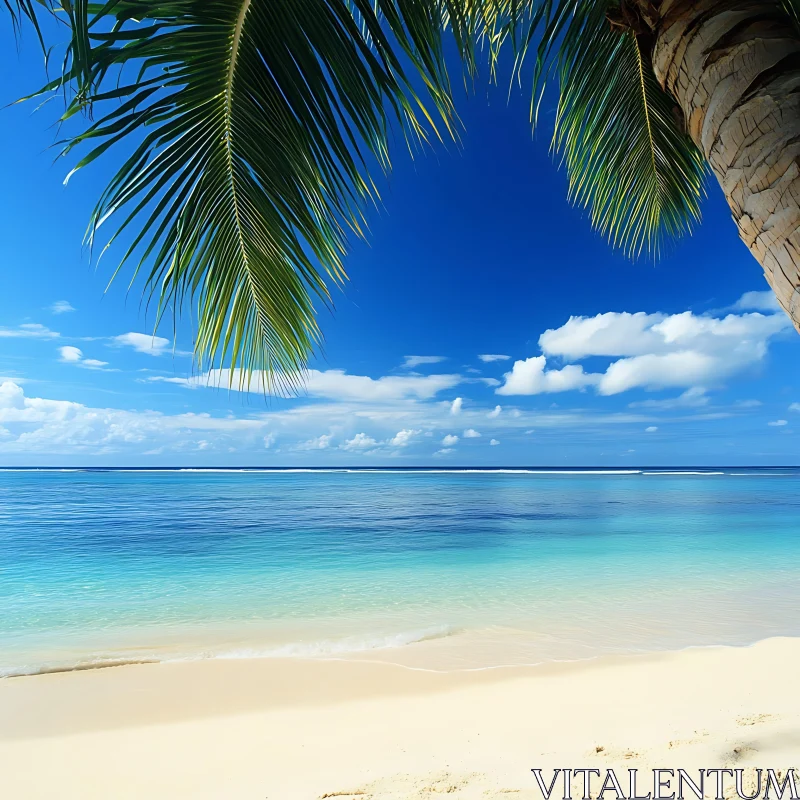 Peaceful Tropical Beach AI Image