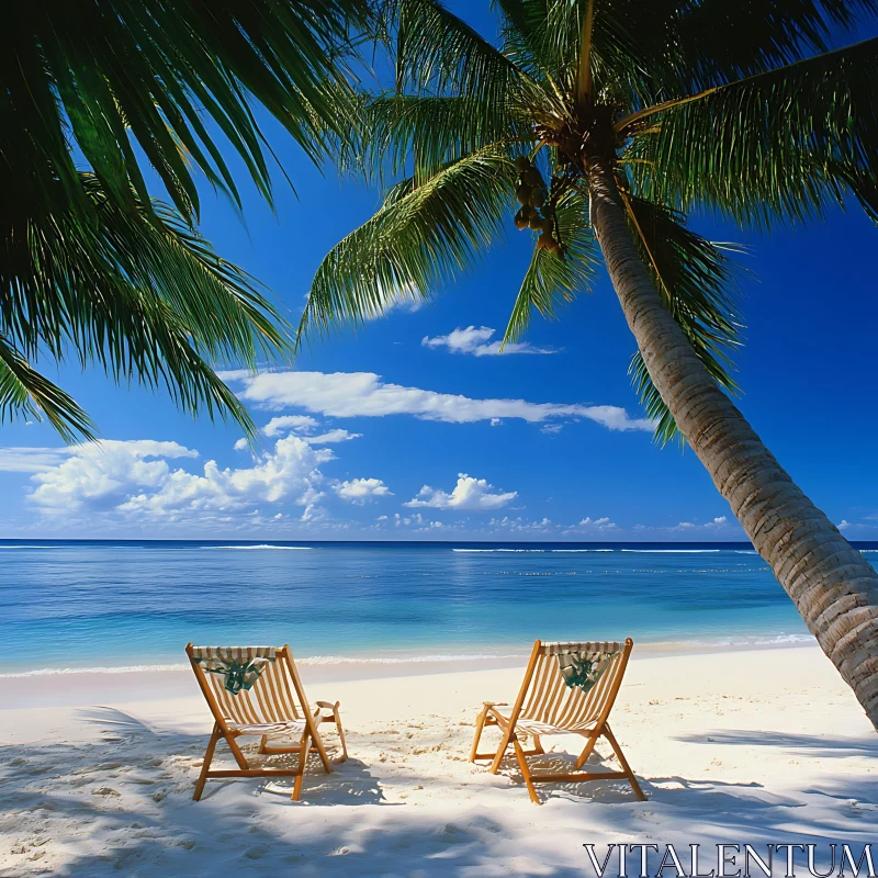 Calm Tropical Beach with Ocean View AI Image