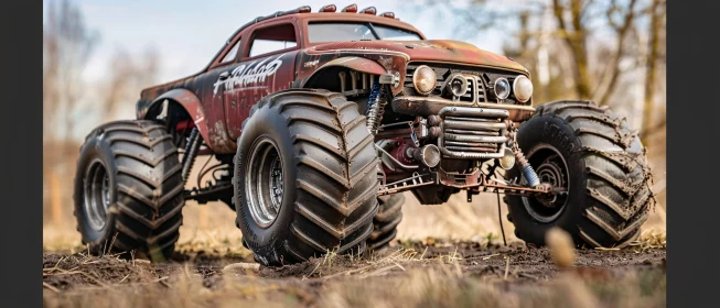 Off-road Monster Truck Displaying Thick Tires