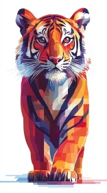 Modern Geometric Tiger Art Design