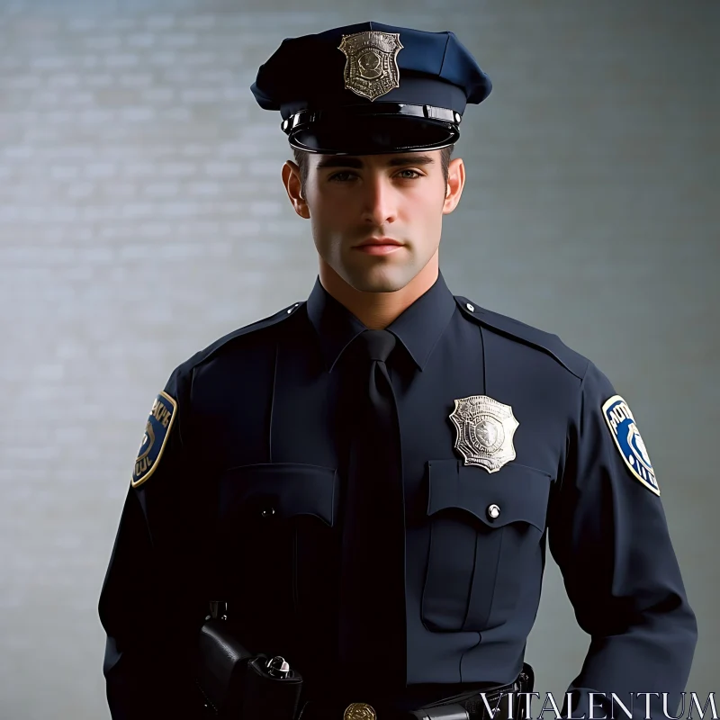 AI ART Law Enforcement Uniformed Officer Portrait