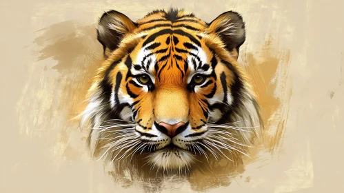 Artistic Tiger Face Illustration