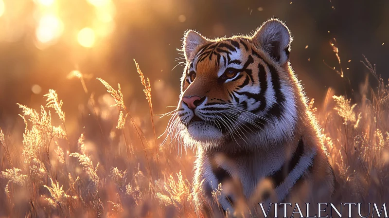 AI ART Tiger in Golden Hour