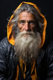 Portrait of a Bearded Elder in Orange Hood