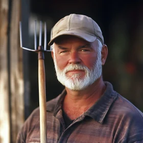 Rural Farmer with White Beard