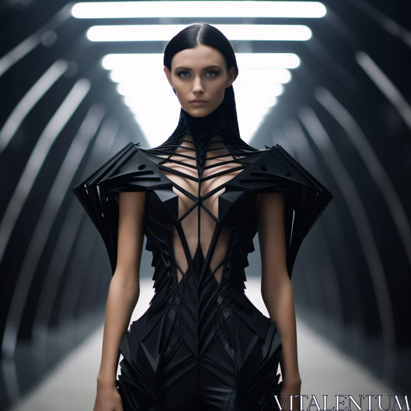 Avant-Garde Black Fashion Piece AI Image