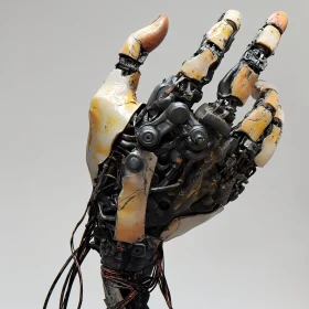 Mechanical Cyborg Hand Close-up