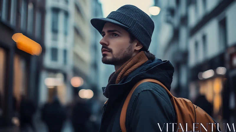 Urban Portrait of a Young Man AI Image