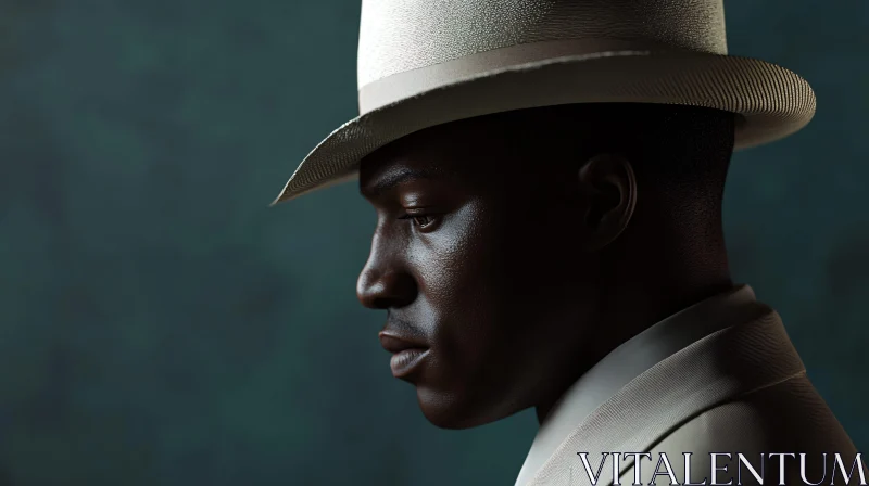 Stylish Side-View Portrait of a Man in Formal Attire AI Image