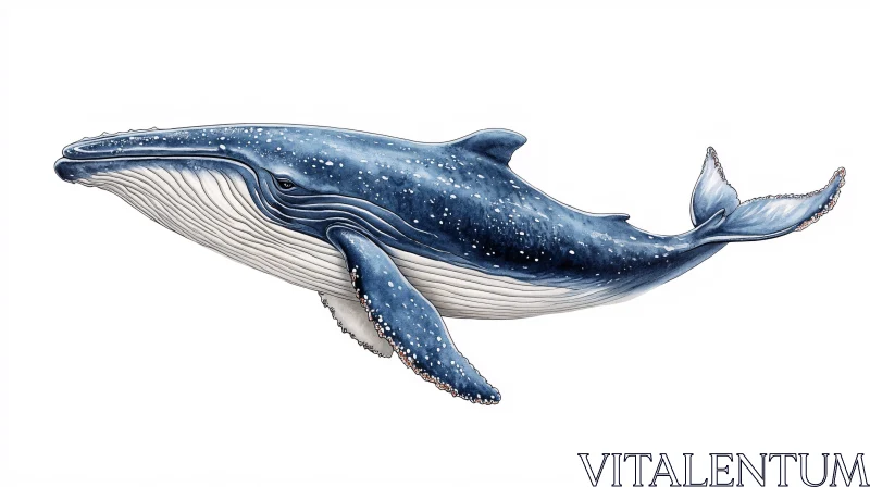 Graceful Blue Whale Artwork AI Image