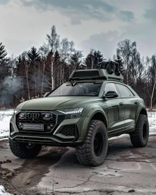 Off-Road Adventure SUV in Winter Landscape