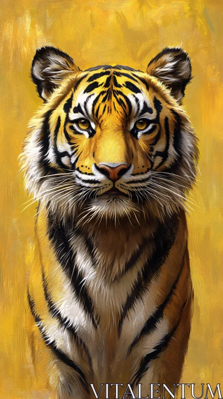 Tiger Art in Golden Hues AI Image