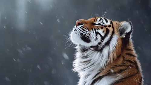 Serene Tiger in Snowy Landscape