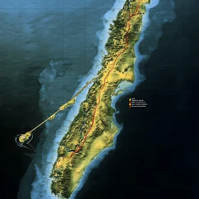 Island Topography and Elevation Map