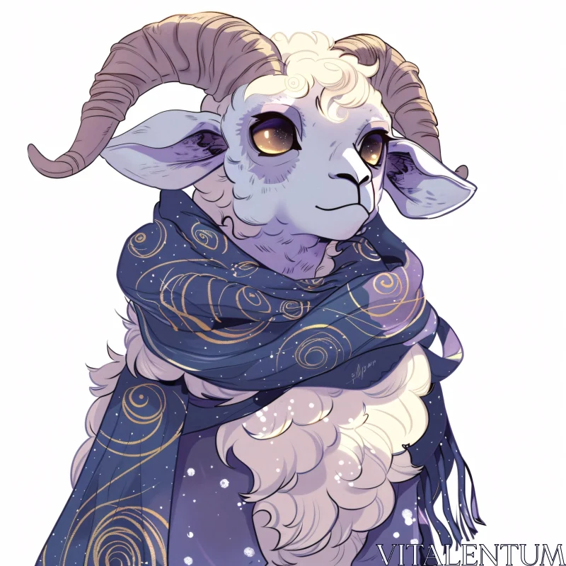 AI ART Mystical Ram Character Art