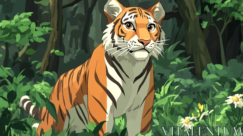 Tiger in Jungle AI Image