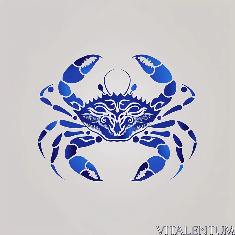 AI ART Stylized Blue Crab Design