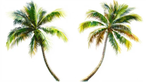 Double Palm Trees in a Tropical Paradise