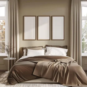 Serene Bedroom Interior with Beige Aesthetics