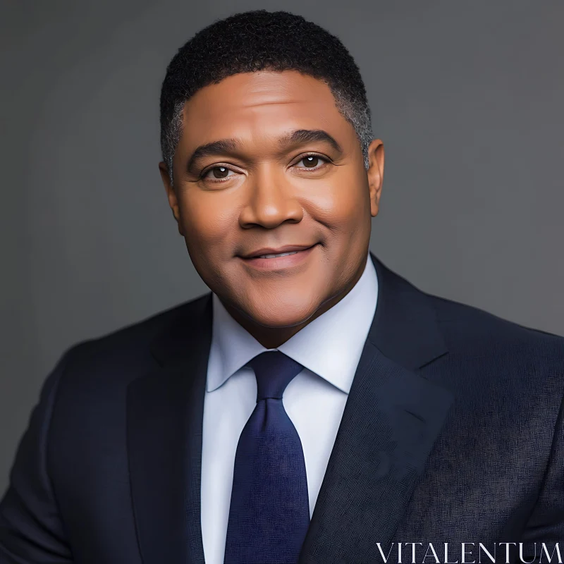 Portrait of a Smiling Professional Man in Suit AI Image