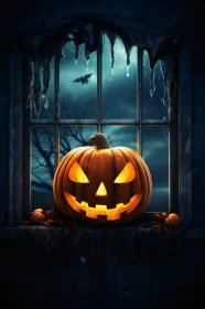 Spooky Pumpkin on Haunted Night