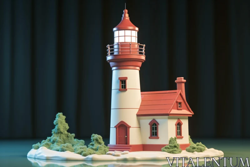 AI ART Detailed Miniature Lighthouse