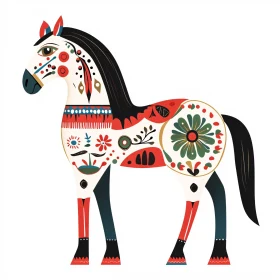 Floral Patterned Horse Artwork