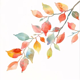 Autumn Leaves in Watercolor Art