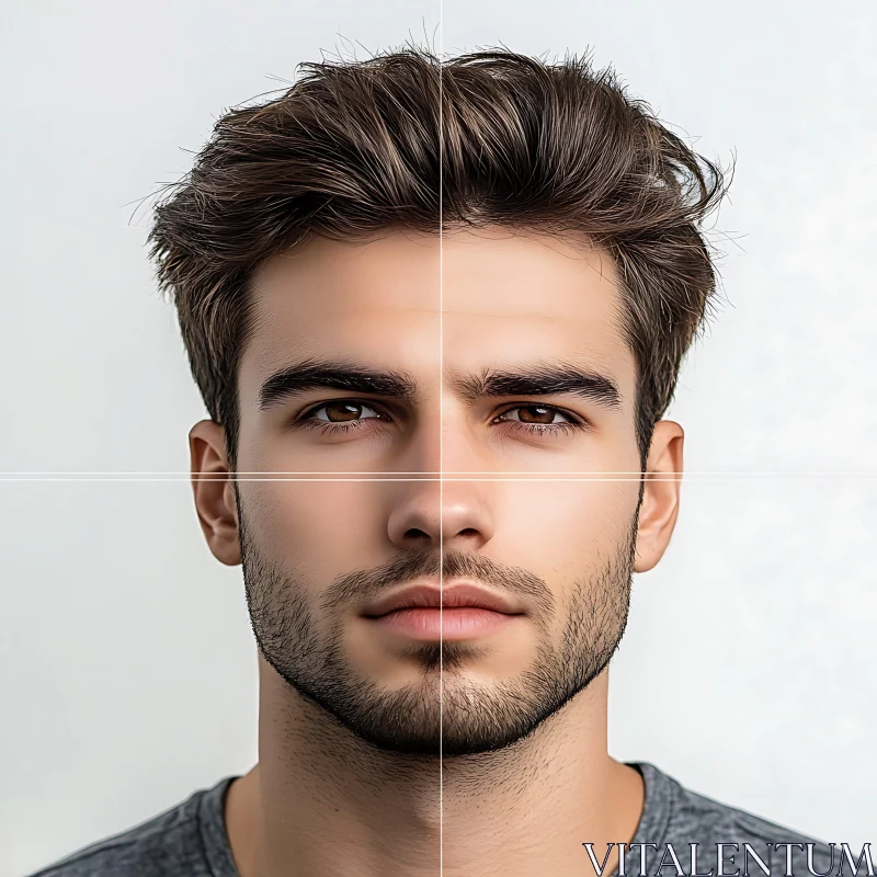 Detailed Close-Up Portrait of a Man AI Image