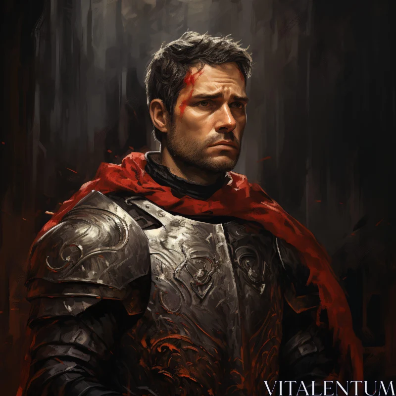 AI ART Contemplative Knight in Armor