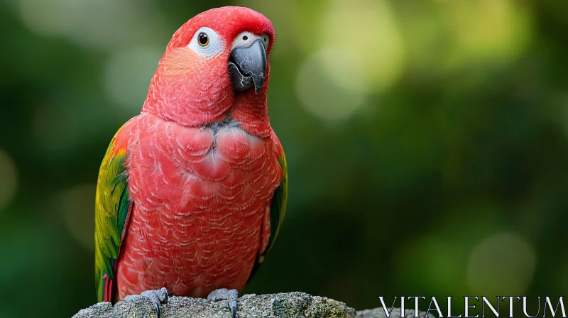 Vivid Parrot in Green Surroundings AI Image