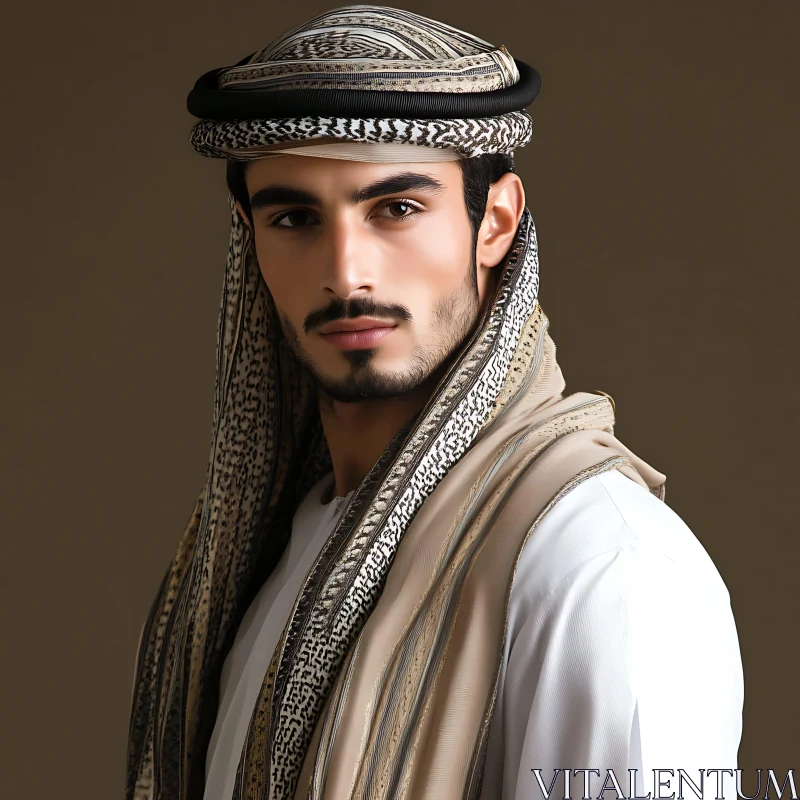 Middle Eastern Man in Traditional Clothing AI Image