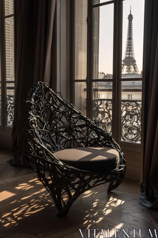 AI ART Modern Chair in Parisian Apartment