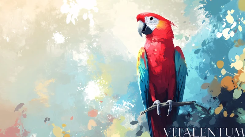 AI ART Colorful Parrot Art with Abstract Background