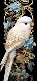 Opulent Avian Artistry in Gold and Blue